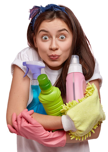 headshot of a happily surprised woman embraces bottles